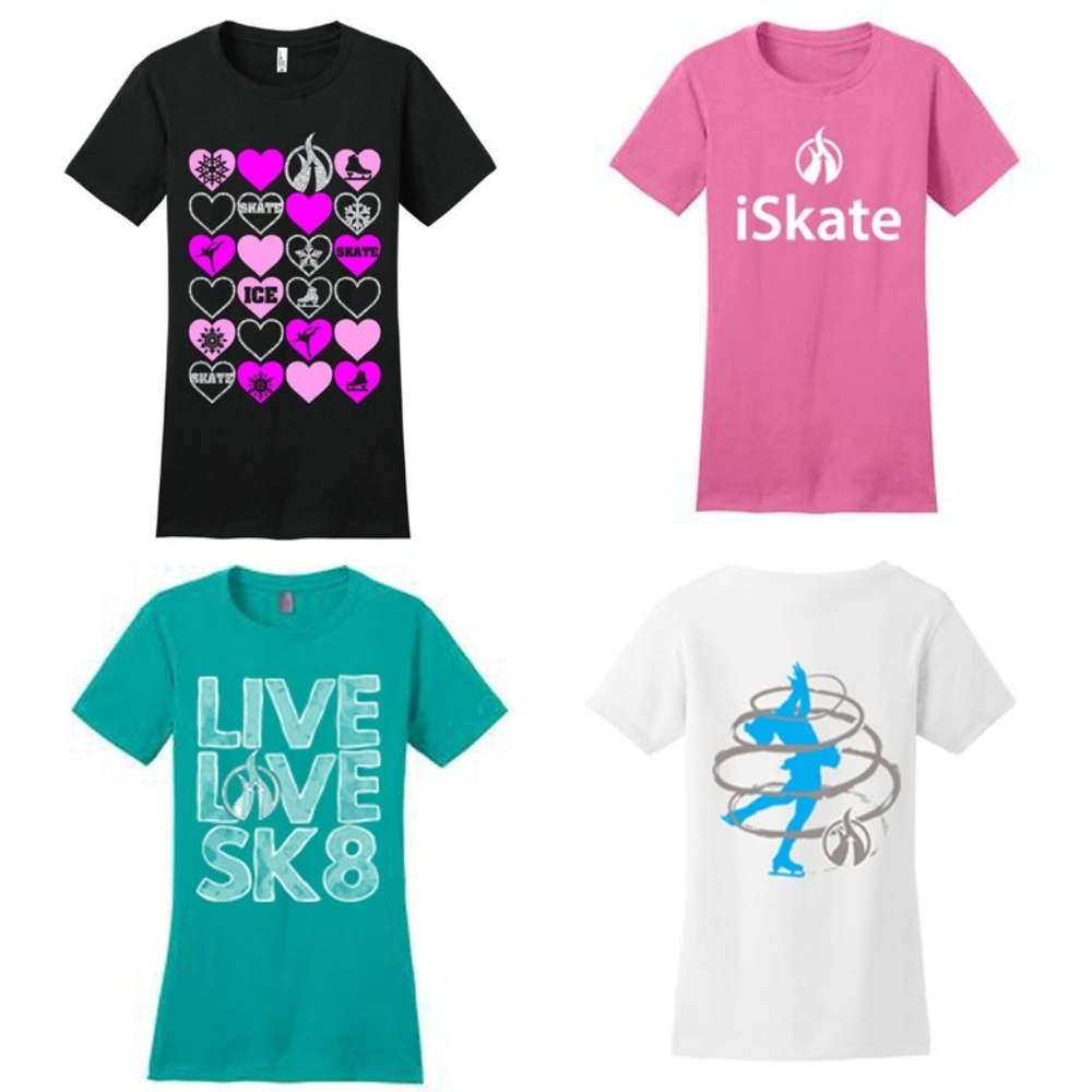 Lot of 4 Figure Skating T-Shirts